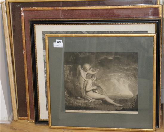 A group of five assorted 18th / 19th century engravings, including after Hogarth